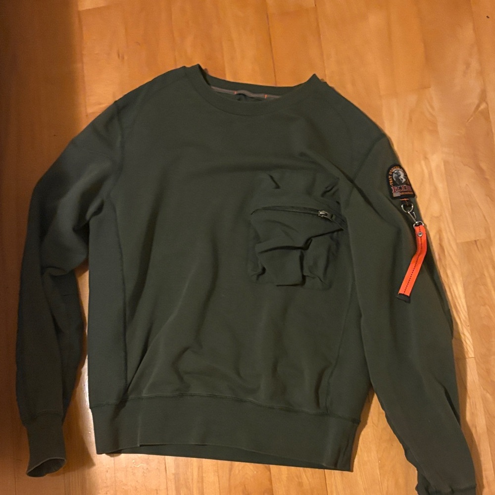 Parajumpers Olive Crewneck Sweater with Pocket